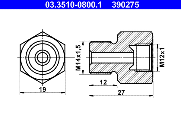 Adapter, remleiding ATE 03.3510-0800.1