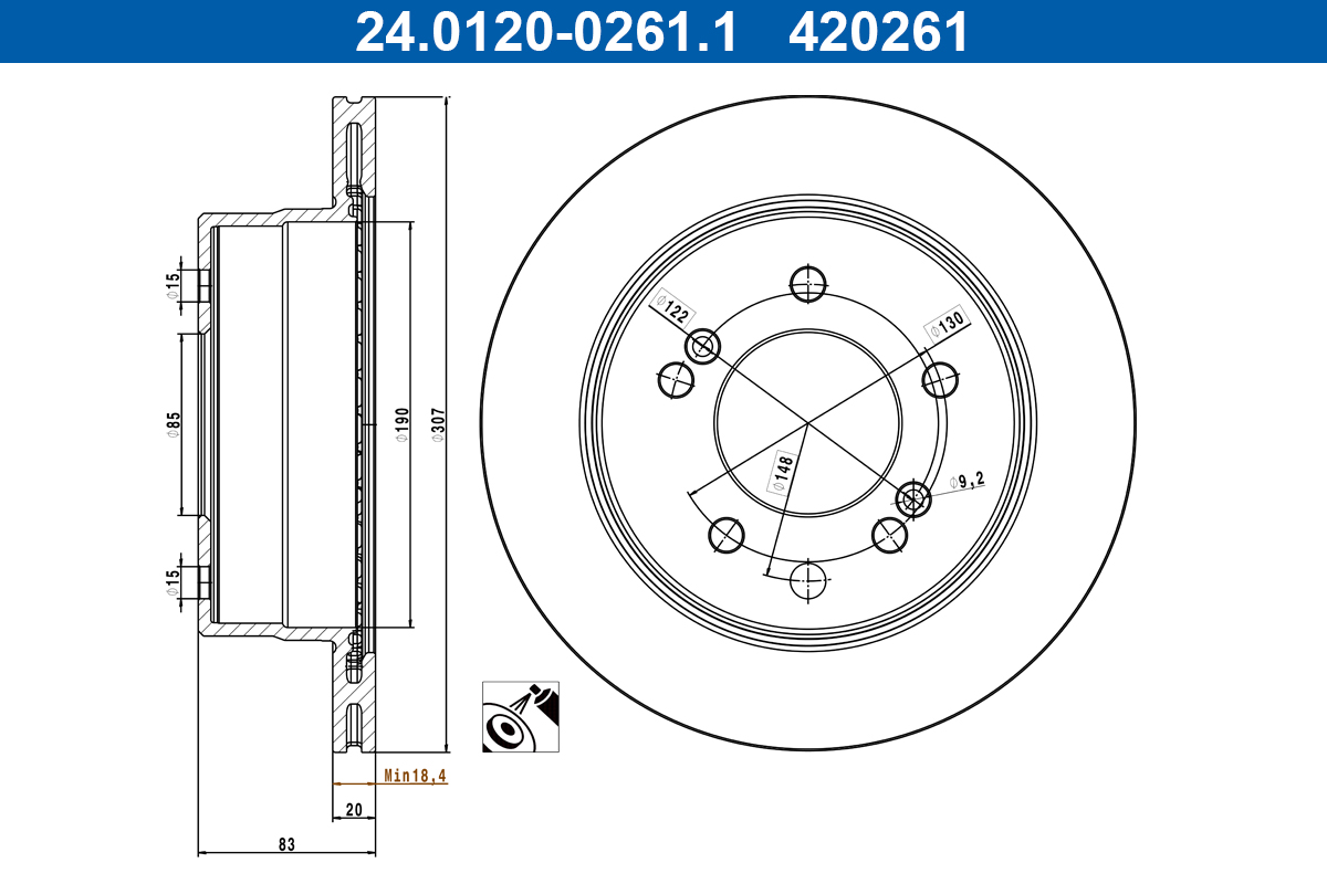 Remschijf ATE 24.0120-0261.1