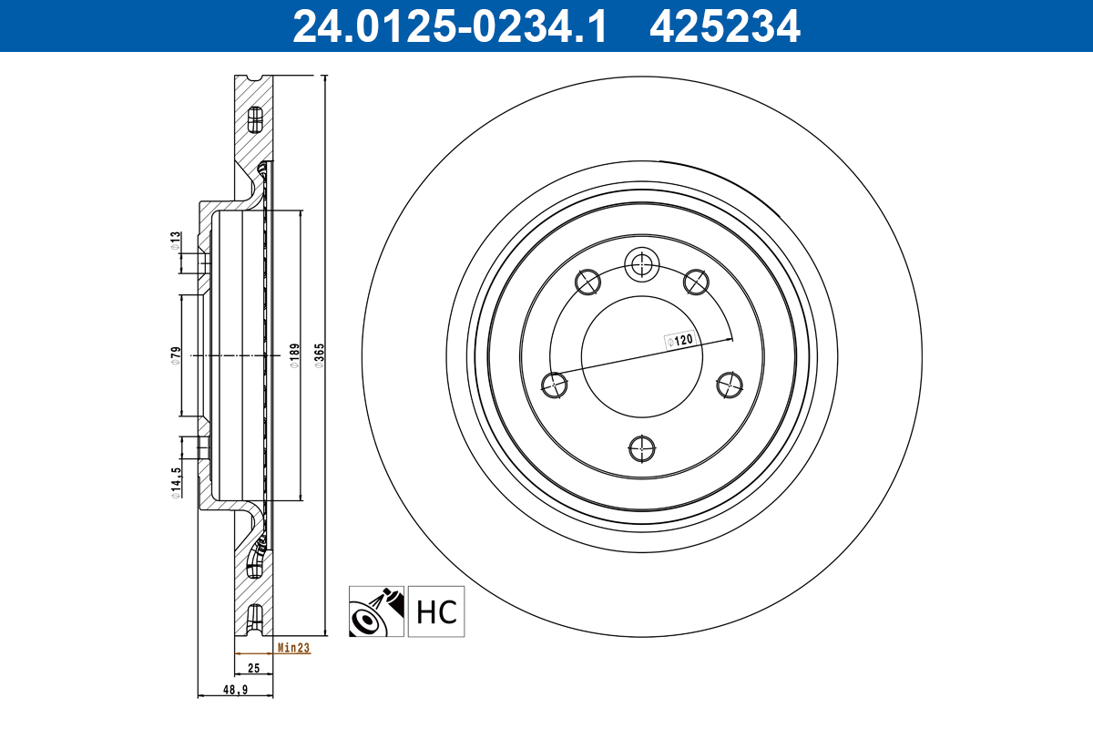 Remschijf ATE 24.0125-0234.1