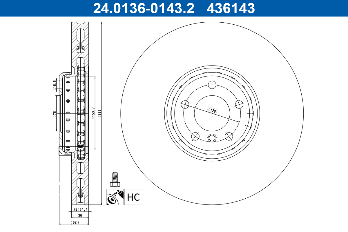 Remschijf ATE 24.0136-0143.2