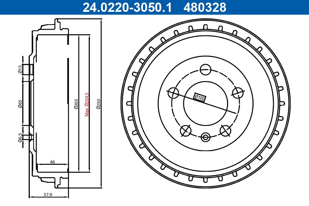 Remtrommel ATE 24.0220-3050.1
