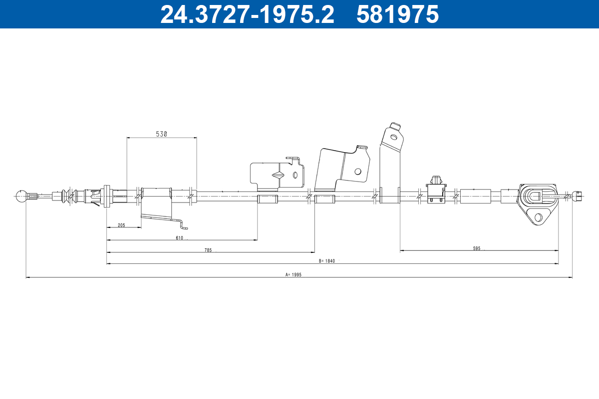 Trekkabel, parkeerrem ATE 24.3727-1975.2