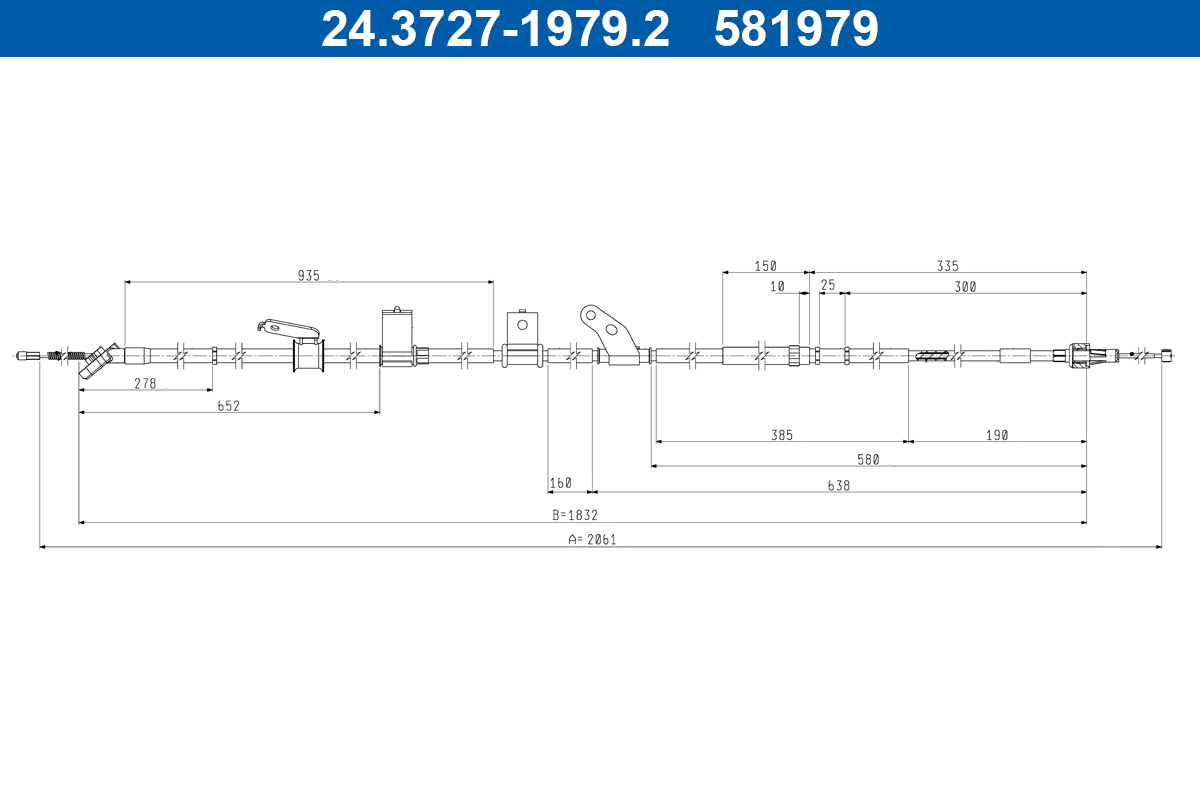 Trekkabel, parkeerrem ATE 24.3727-1979.2