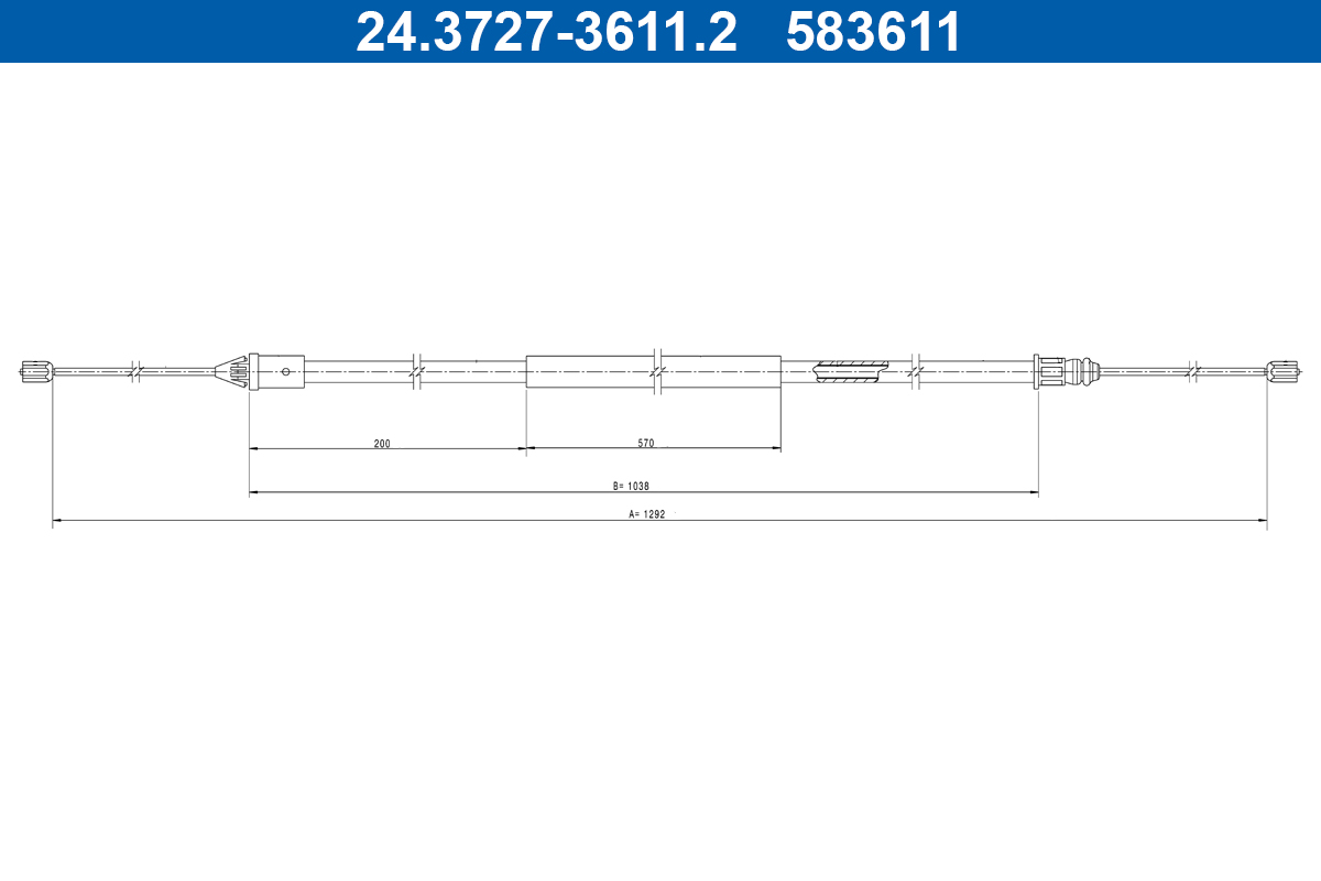 Trekkabel, parkeerrem ATE 24.3727-3611.2