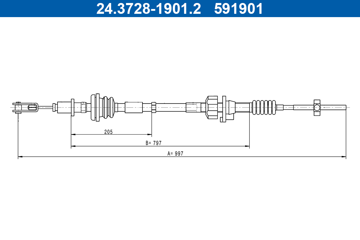 Koppelingkabel ATE 24.3728-1901.2