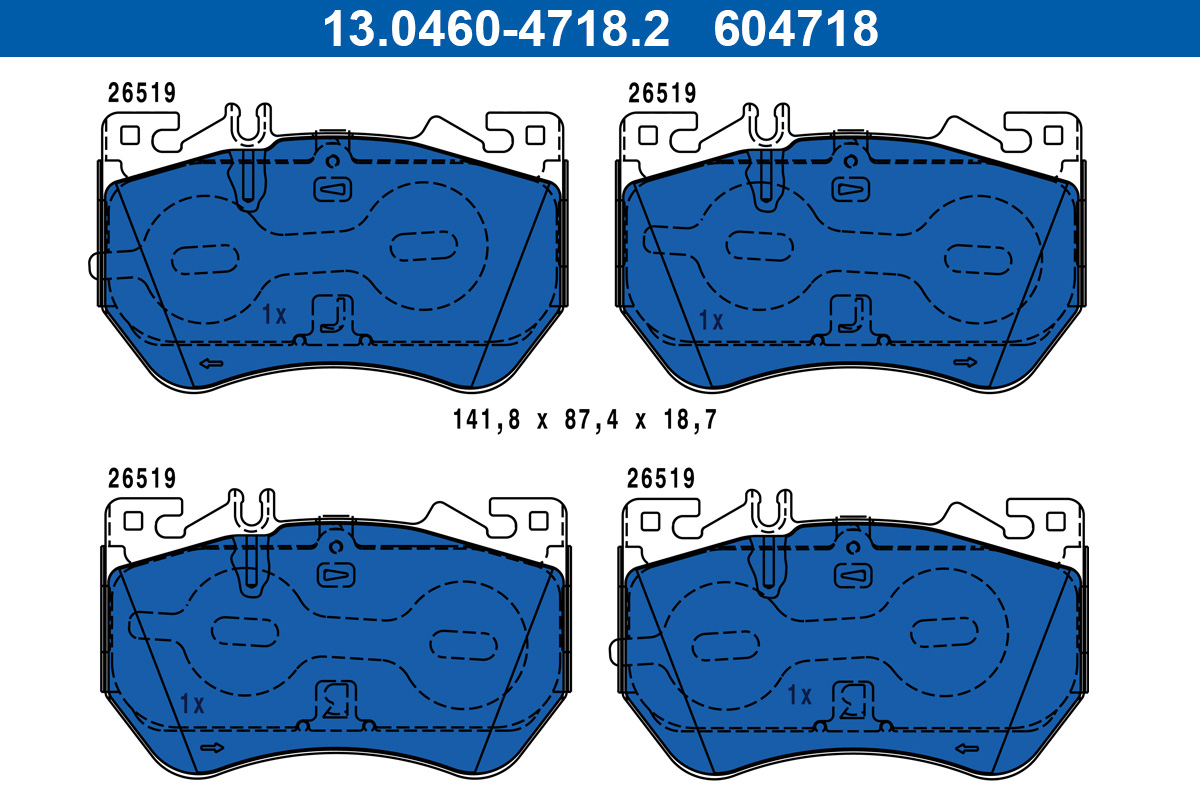 Remblokkenset, schijfrem ATE 13.0460-4718.2