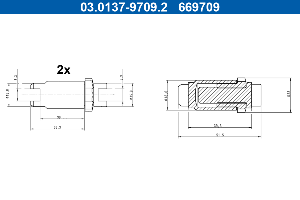Toebehoren, parkeerremschoen ATE 03.0137-9709.2