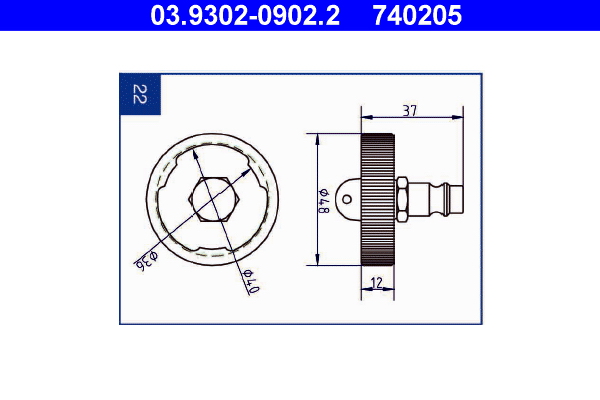 Ontluchtingsaansluiting ATE 03.9302-0902.2