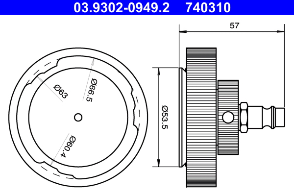 Ontluchtingsaansluiting ATE 03.9302-0949.2