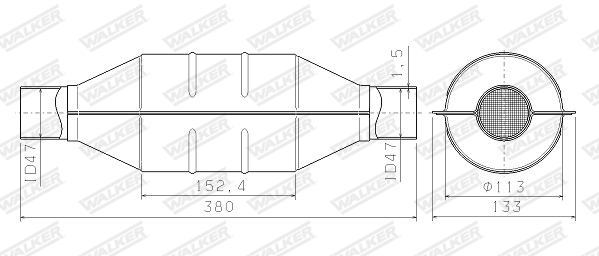 Katalysator, universeel Walker 66936