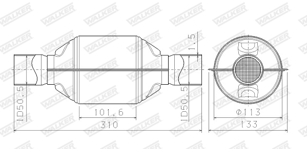 Katalysator, universeel Walker 67990