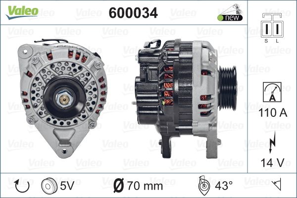 Alternator/Dynamo Valeo 600034
