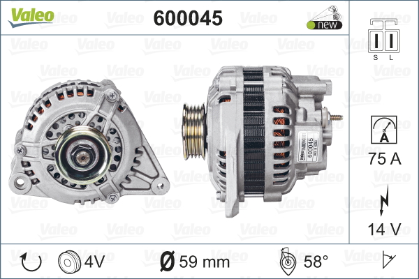 Alternator/Dynamo Valeo 600045