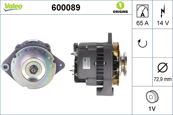Alternator/Dynamo Valeo 600089