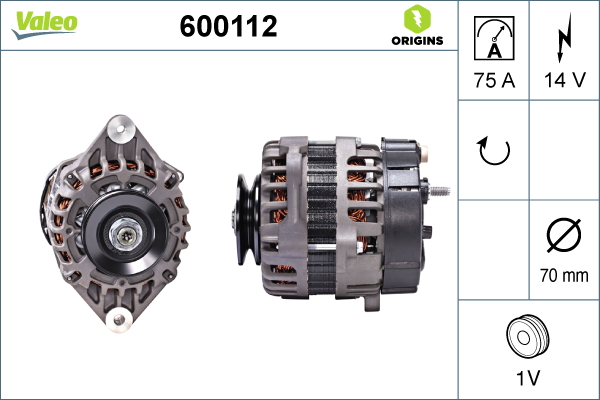 Alternator/Dynamo Valeo 600112