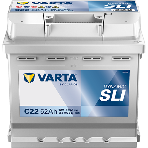 Varta DYNAMIC SLI C22 - 552400047K262 - 4016987119488 - 4016987167564 - 012 - 12V 470A 52Ah - 552400047 - 709201  - Blue Dynamic - 5524000473132 - 533071