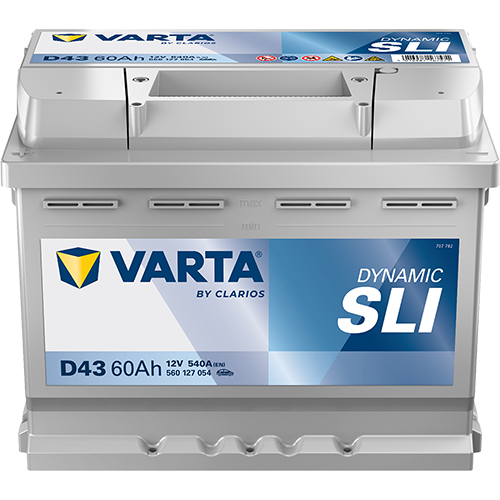 Varta DYNAMIC SLI D43 - 560127054K262 - 4016987119518 - 4016987167571 - 078 - 12V 540A 60Ah - 560127054 - 709225  - Blue Dynamic - 5601270543132 - 533077