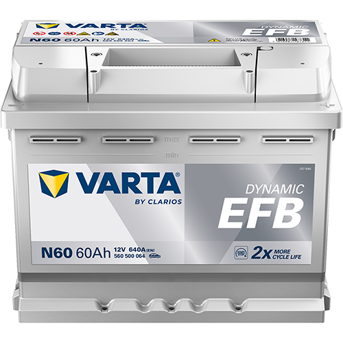 Varta DYNAMIC EFB N60 - 560500064K262 - 4016987152300 - 4016987167311 - 027EFB - 12V 640A 60Ah - 560500064 - 709246  - Blue Dynamic EFB - 560500064D842 - 659542