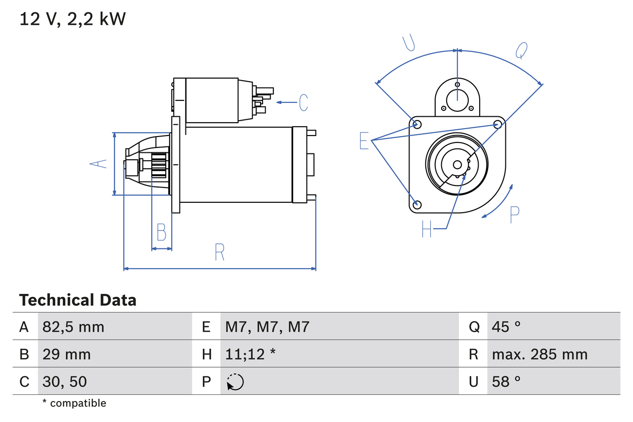 Starter Bosch 0 986 010 600
