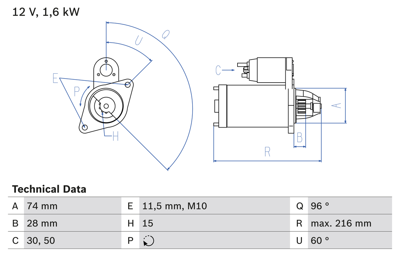 Starter Bosch 0 986 025 630