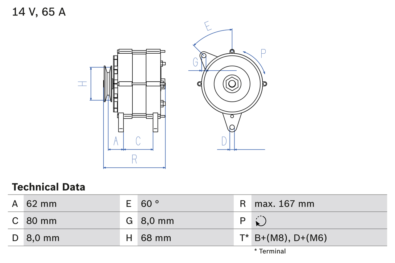 Alternator/Dynamo Bosch 0 986 035 800