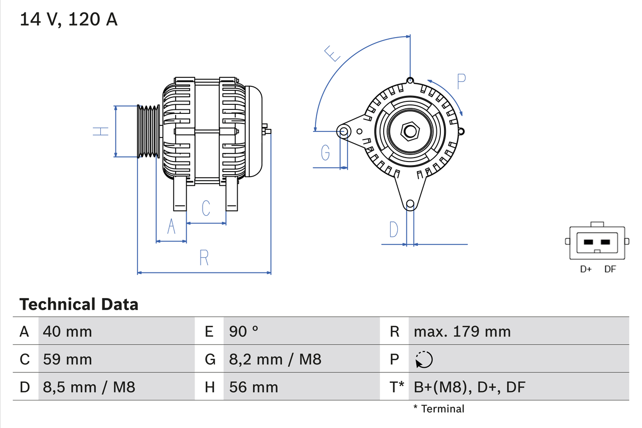 Alternator/Dynamo Bosch 0 986 041 010