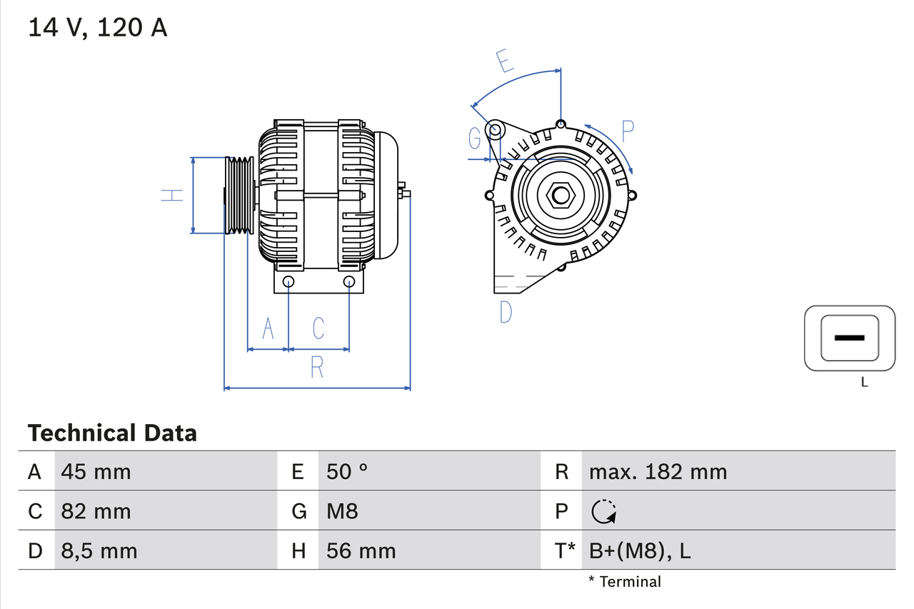 Alternator/Dynamo Bosch 0 986 041 150