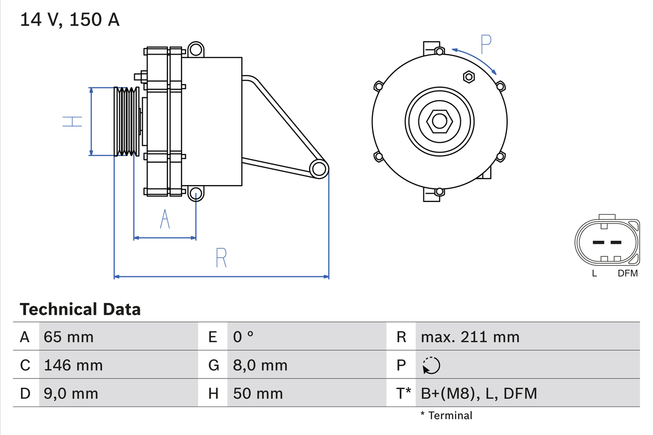 Alternator/Dynamo Bosch 0 986 041 760