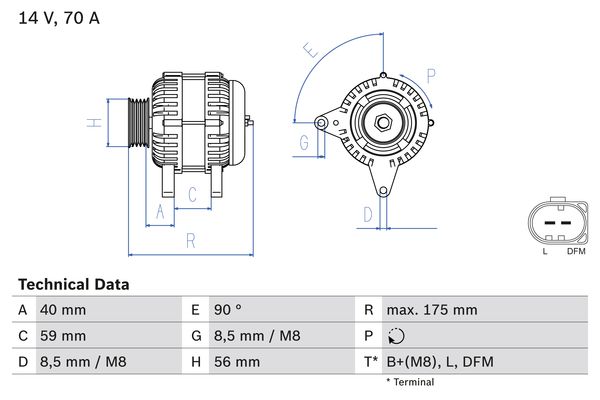 Alternator/Dynamo Bosch 0 986 042 600