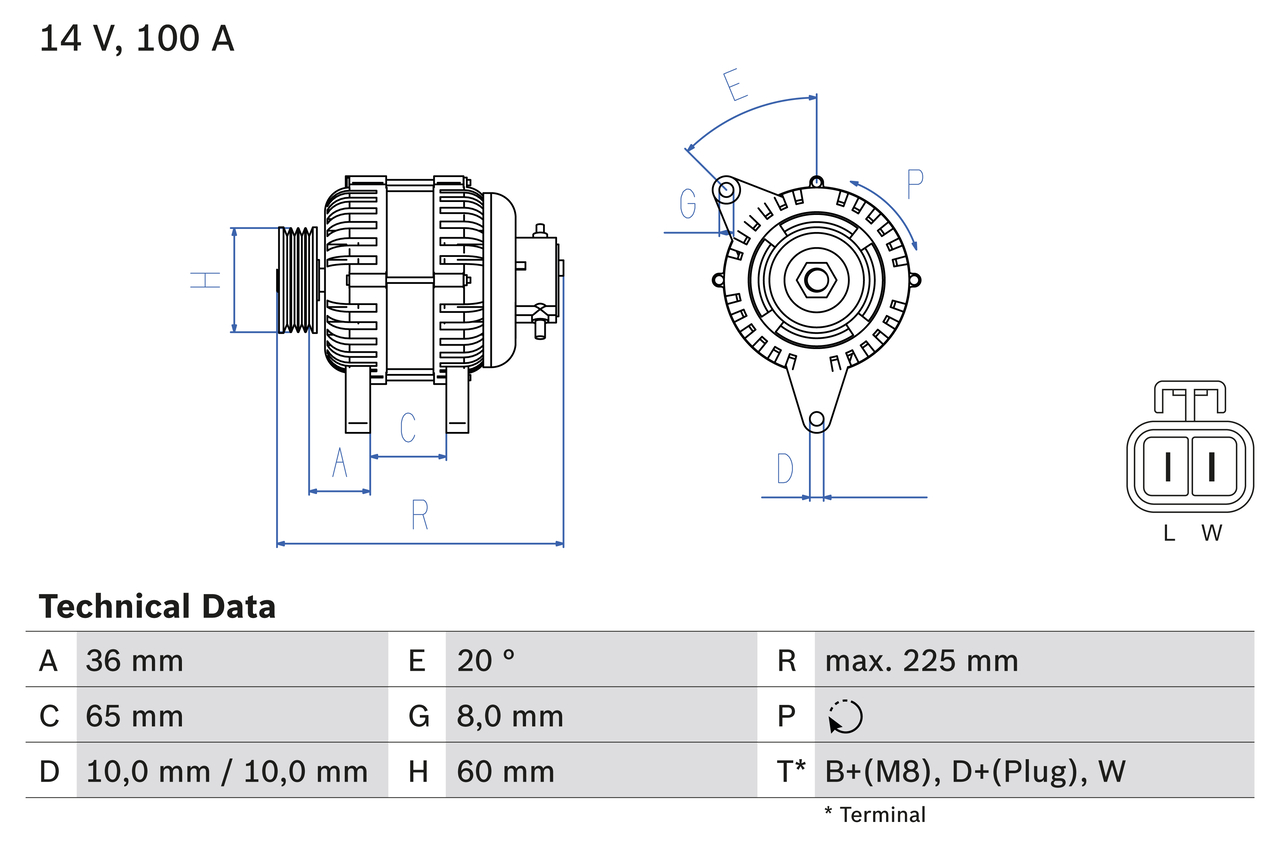 Alternator/Dynamo Bosch 0 986 043 981
