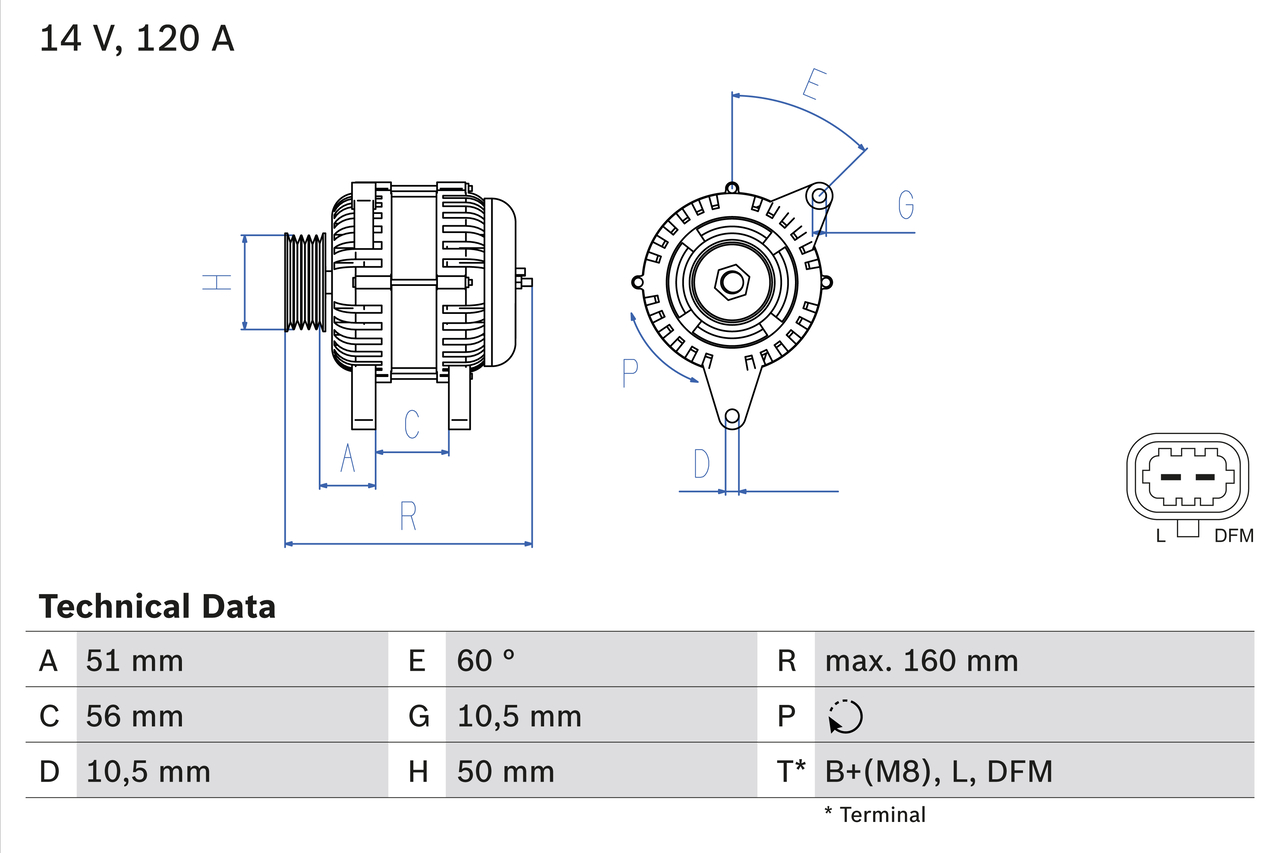 Alternator/Dynamo Bosch 0 986 044 440
