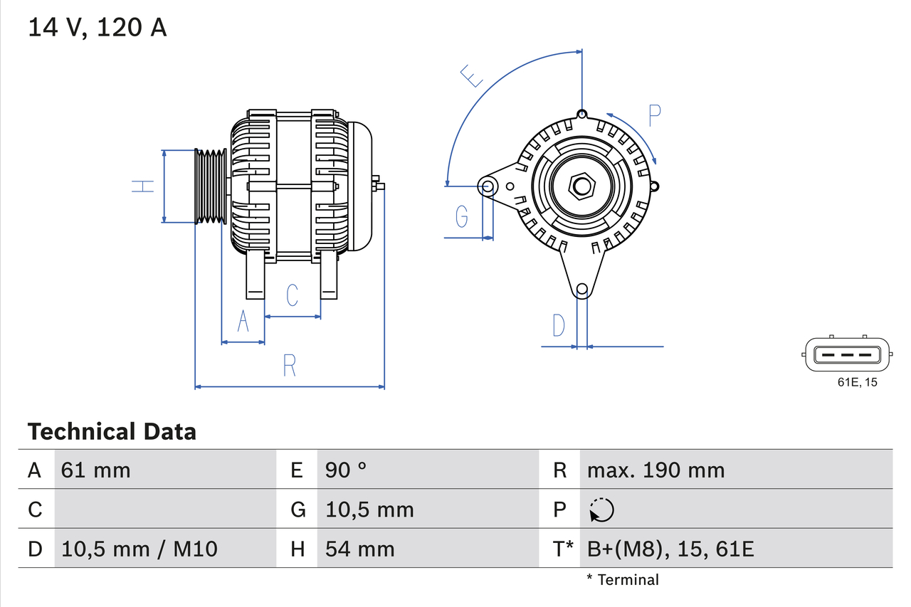 Alternator/Dynamo Bosch 0 986 044 841