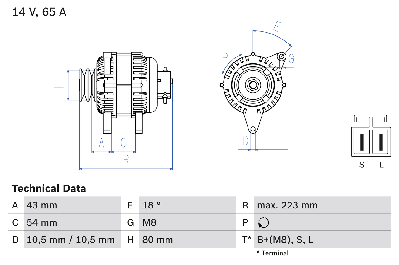 Alternator/Dynamo Bosch 0 986 045 561