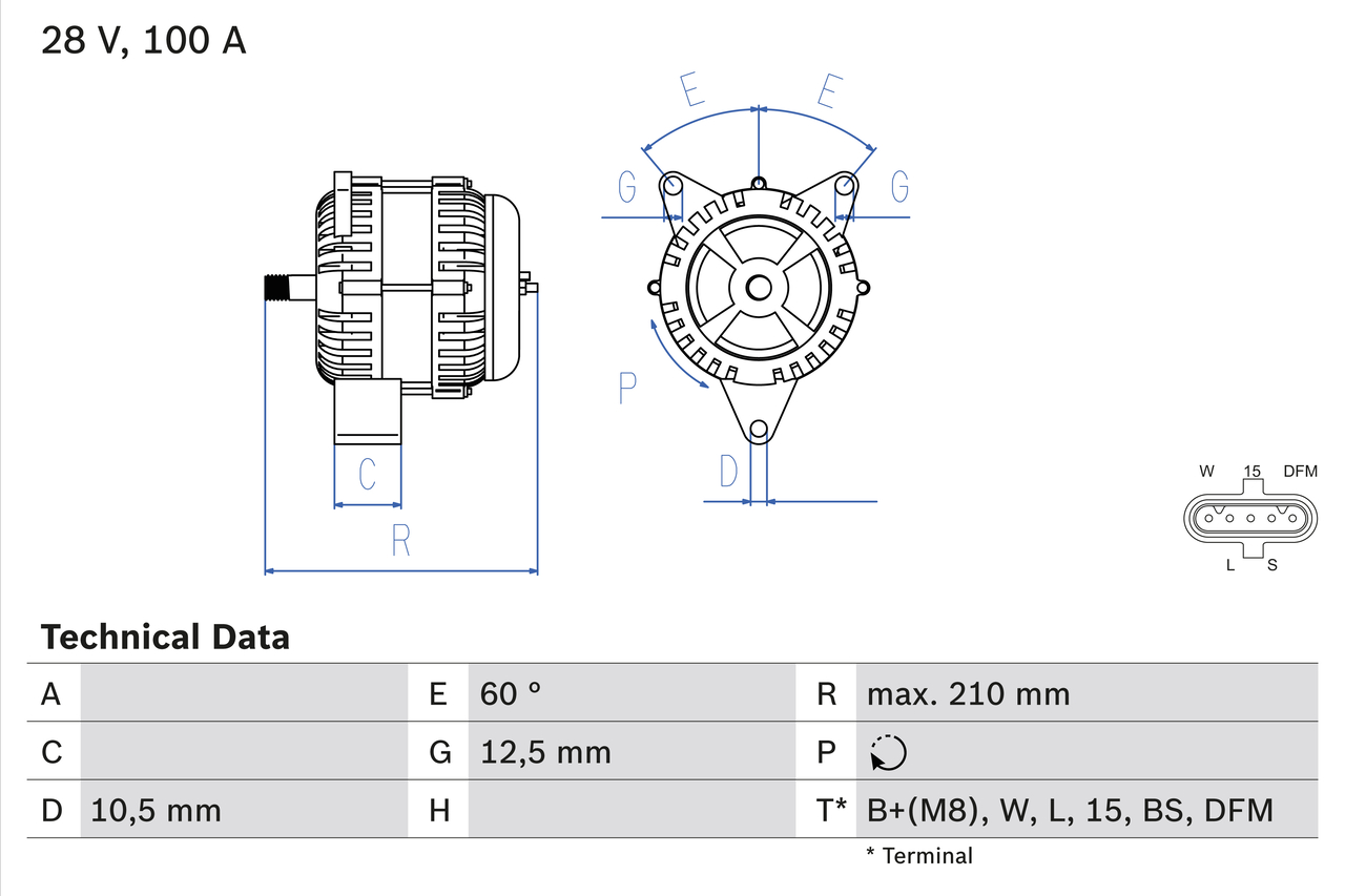 Alternator/Dynamo Bosch 0 986 046 570