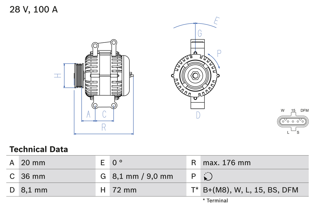 Alternator/Dynamo Bosch 0 986 047 820