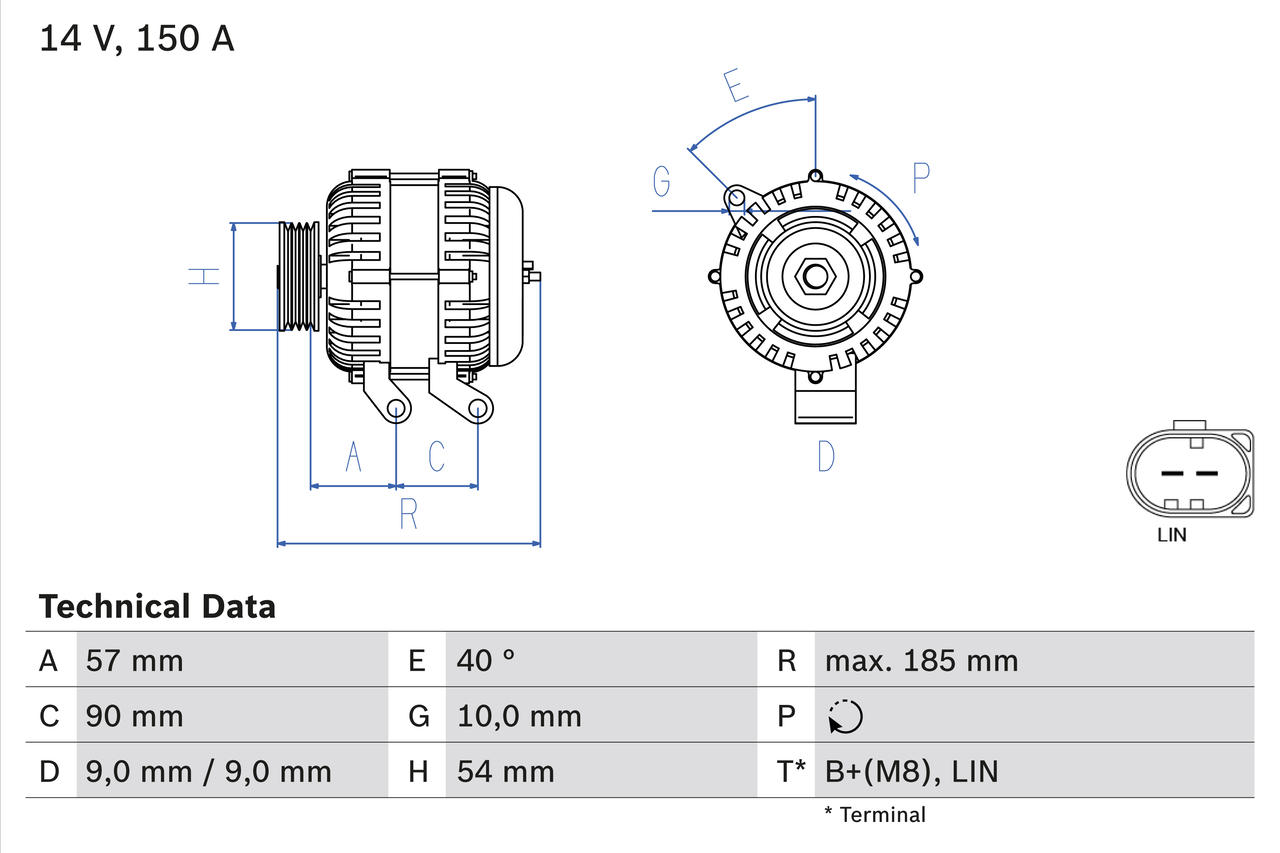 Alternator/Dynamo Bosch 0 986 047 930