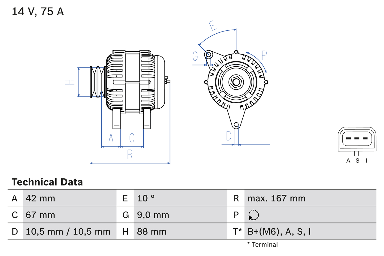 Alternator/Dynamo Bosch 0 986 080 390