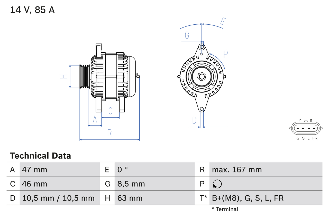Alternator/Dynamo Bosch 0 986 080 480