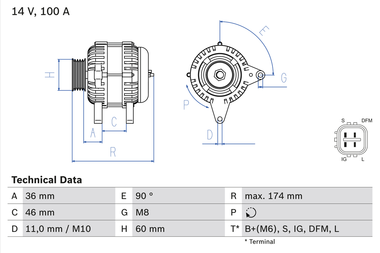 Alternator/Dynamo Bosch 0 986 082 060
