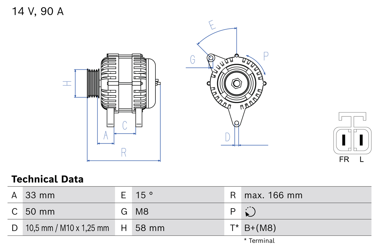 Dynamo / Alternator Bosch 0 986 082 210