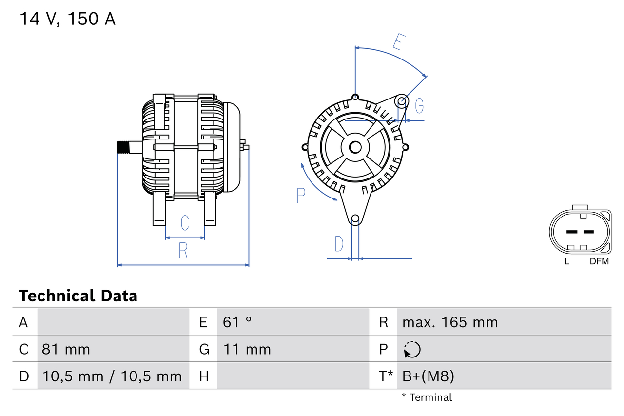 Alternator/Dynamo Bosch 0 986 082 310