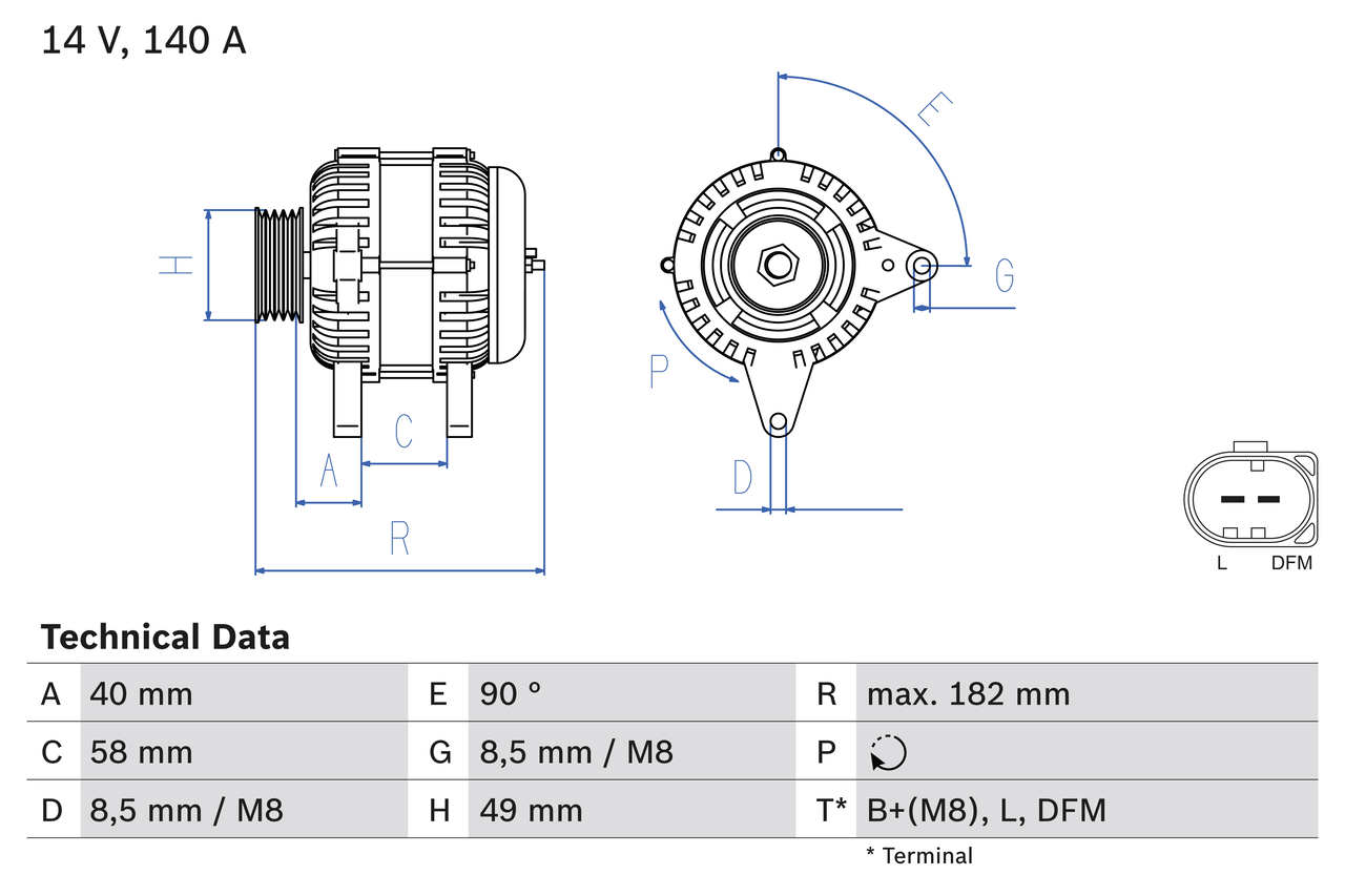 Alternator/Dynamo Bosch 0 986 083 050