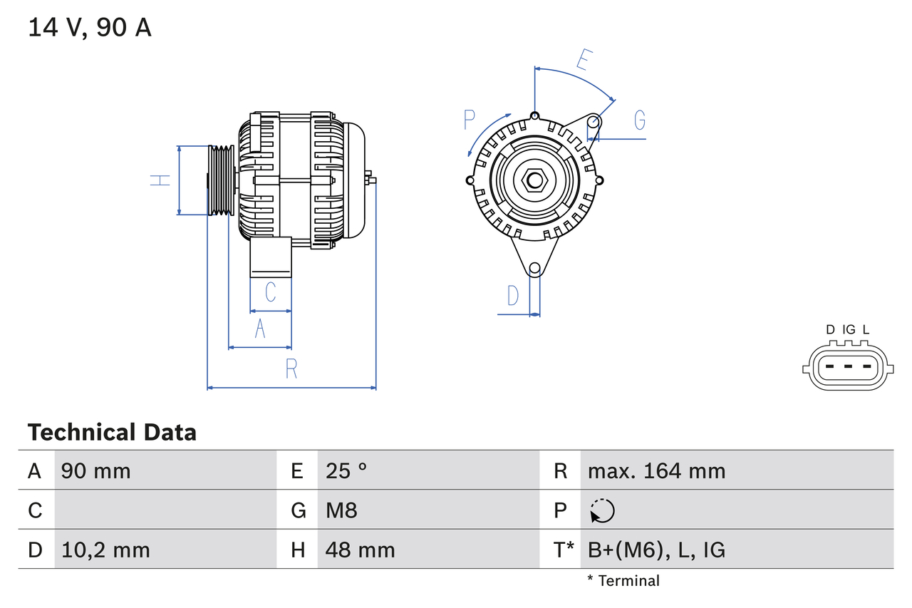 Alternator/Dynamo Bosch 0 986 084 090
