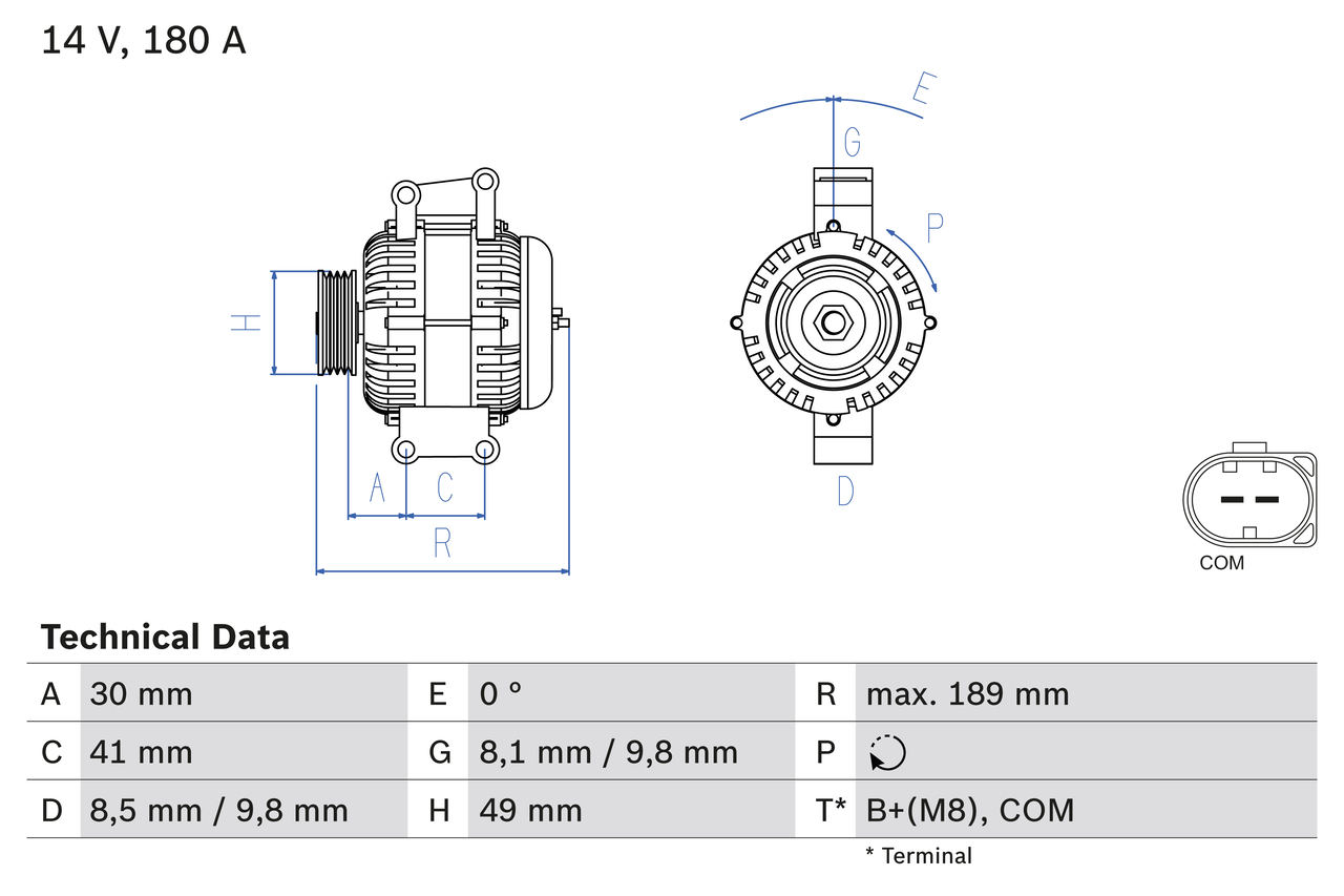 Alternator/Dynamo Bosch 0 986 084 170