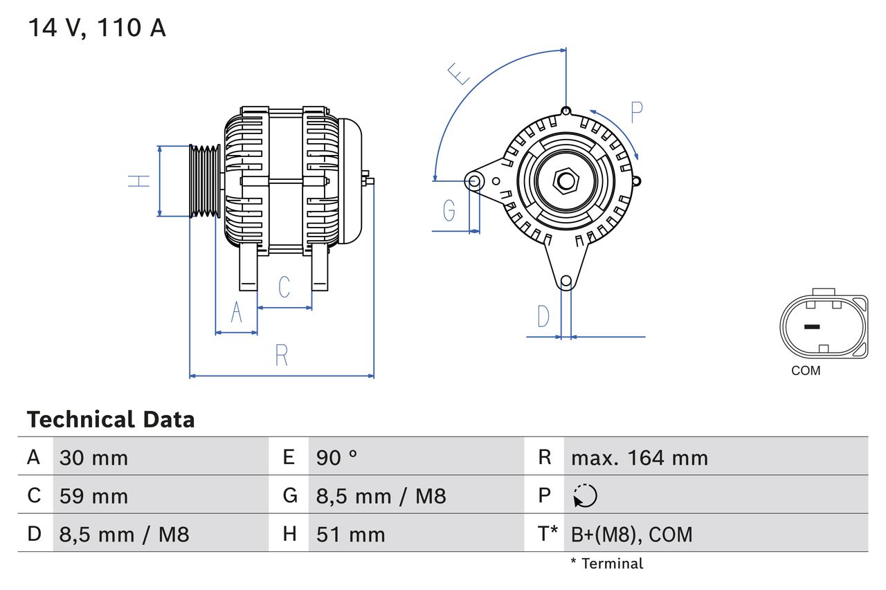 Alternator/Dynamo Bosch 0 986 084 760