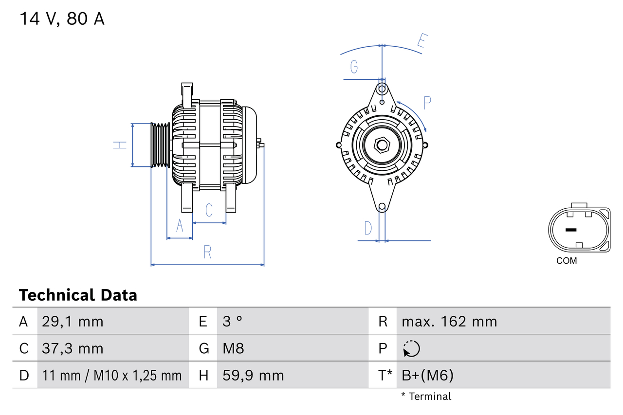 Alternator/Dynamo Bosch 0 986 085 250