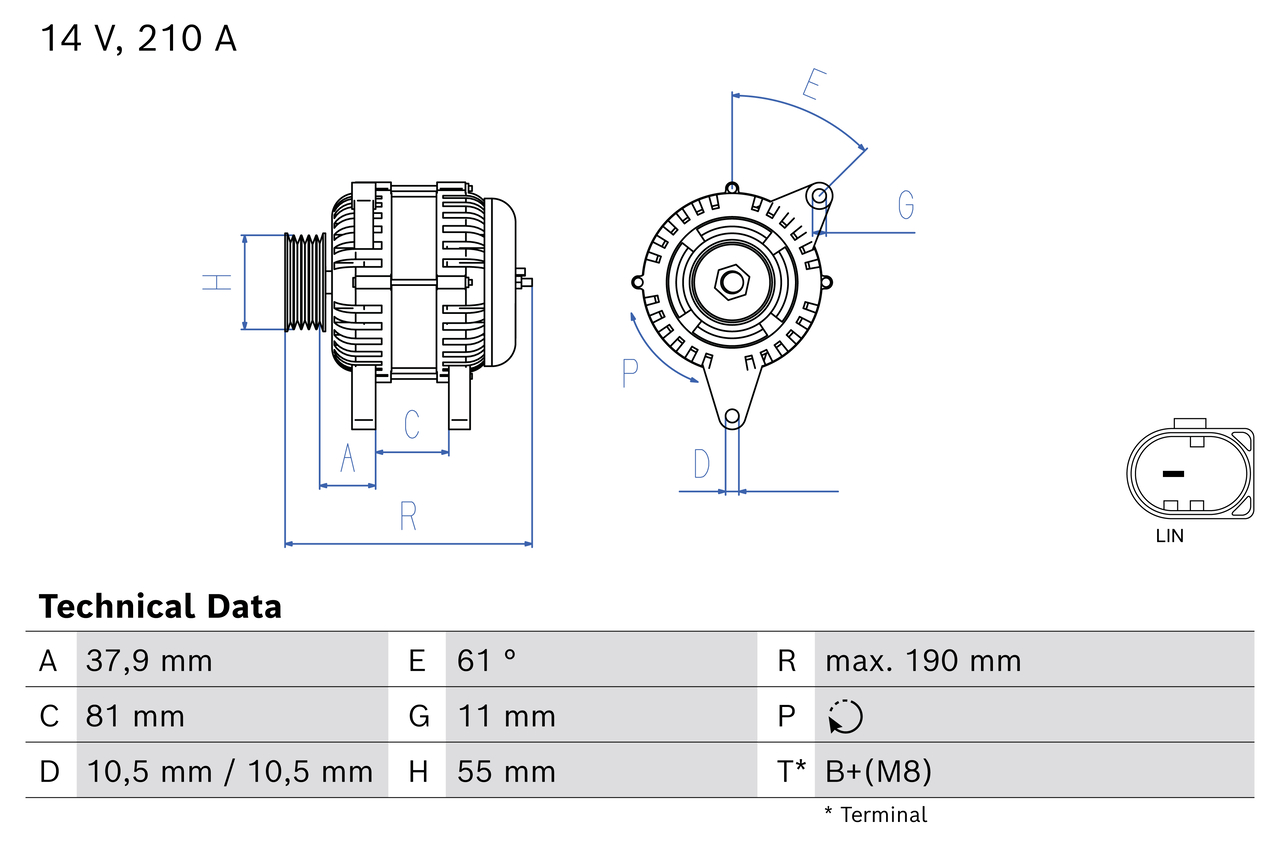 Alternator/Dynamo Bosch 0 986 085 510