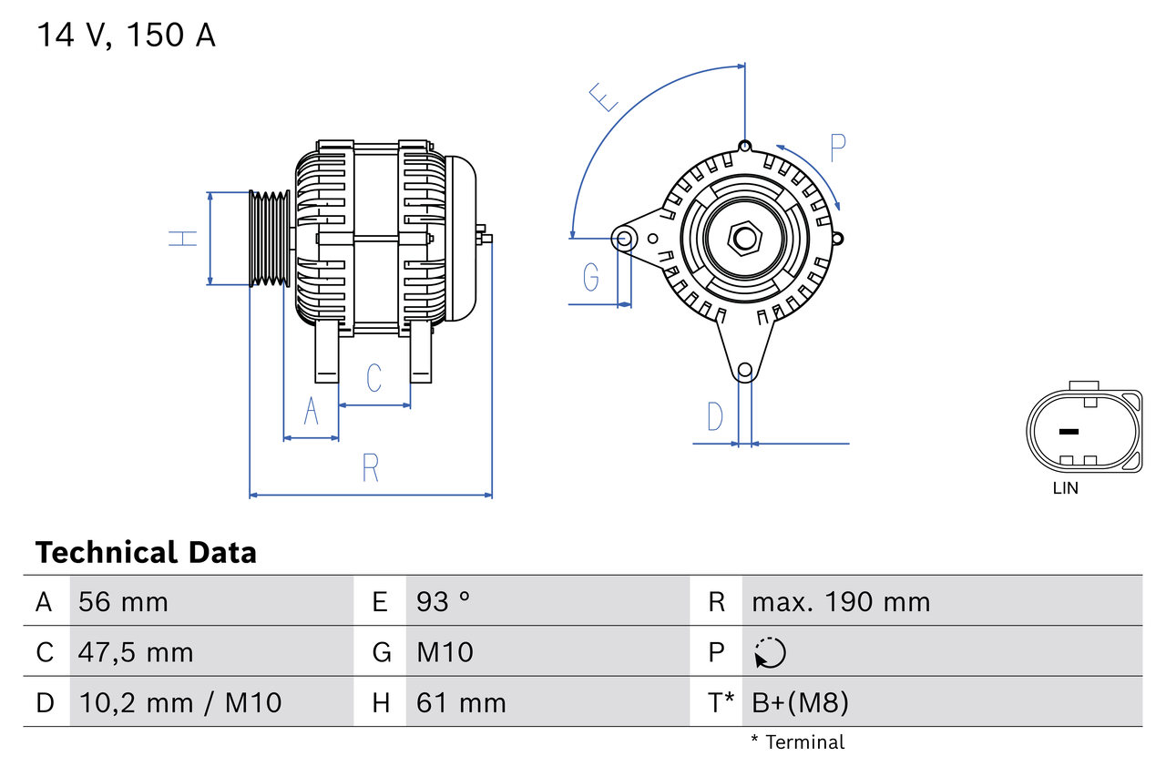 Dynamo / Alternator Bosch 0 986 086 020
