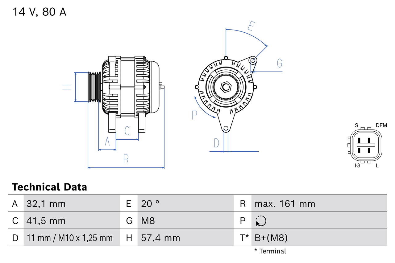 Alternator/Dynamo Bosch 0 986 086 490