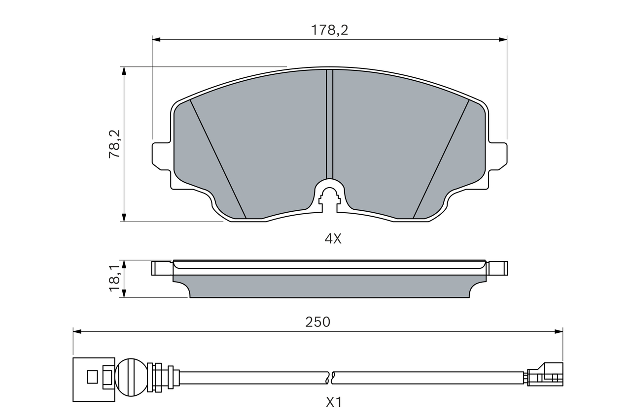 Remblokkenset, schijfrem Bosch 0 986 460 226